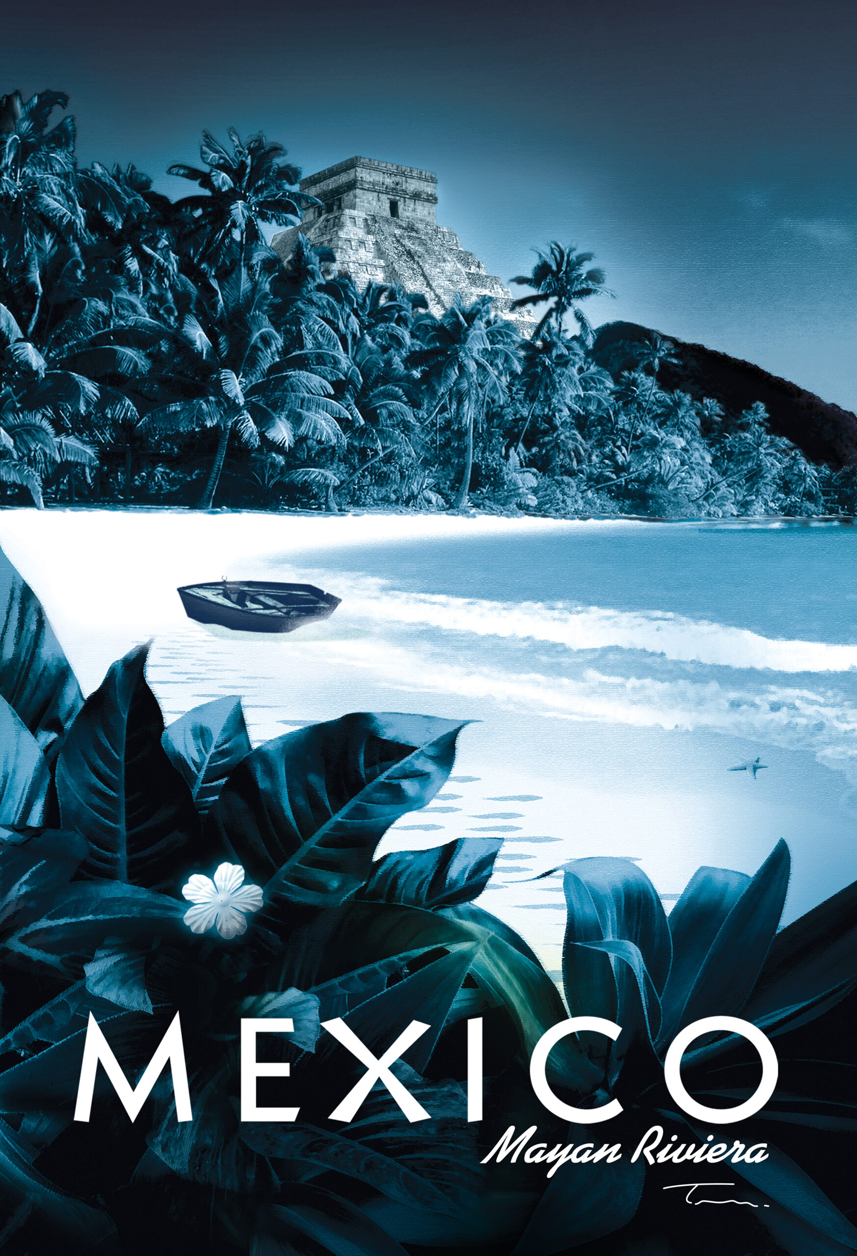 rowboat-on-beautiful-Mexican-beach