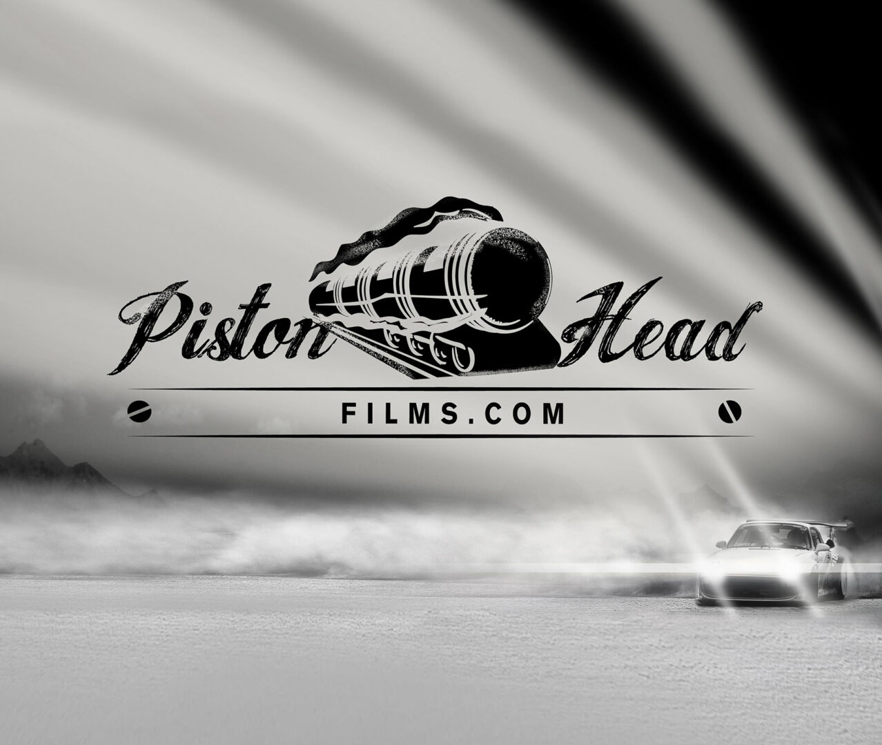 dramatic landing page for porsche race car