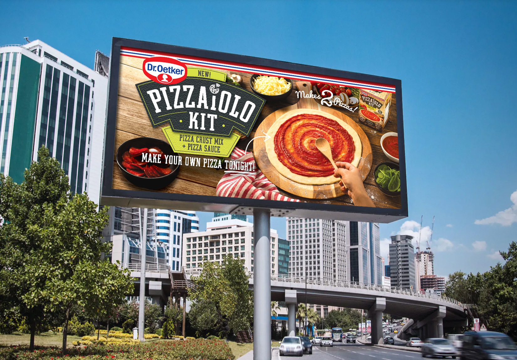 logo on pizza billboard design